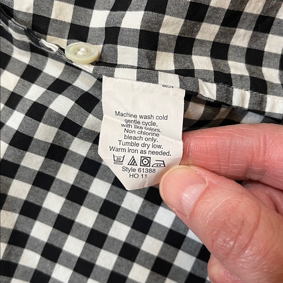 J. Crew Black White Gingham The Perfect Shirt Women's 8 Tall EUC Cotton Checked - Picture 10 of 10